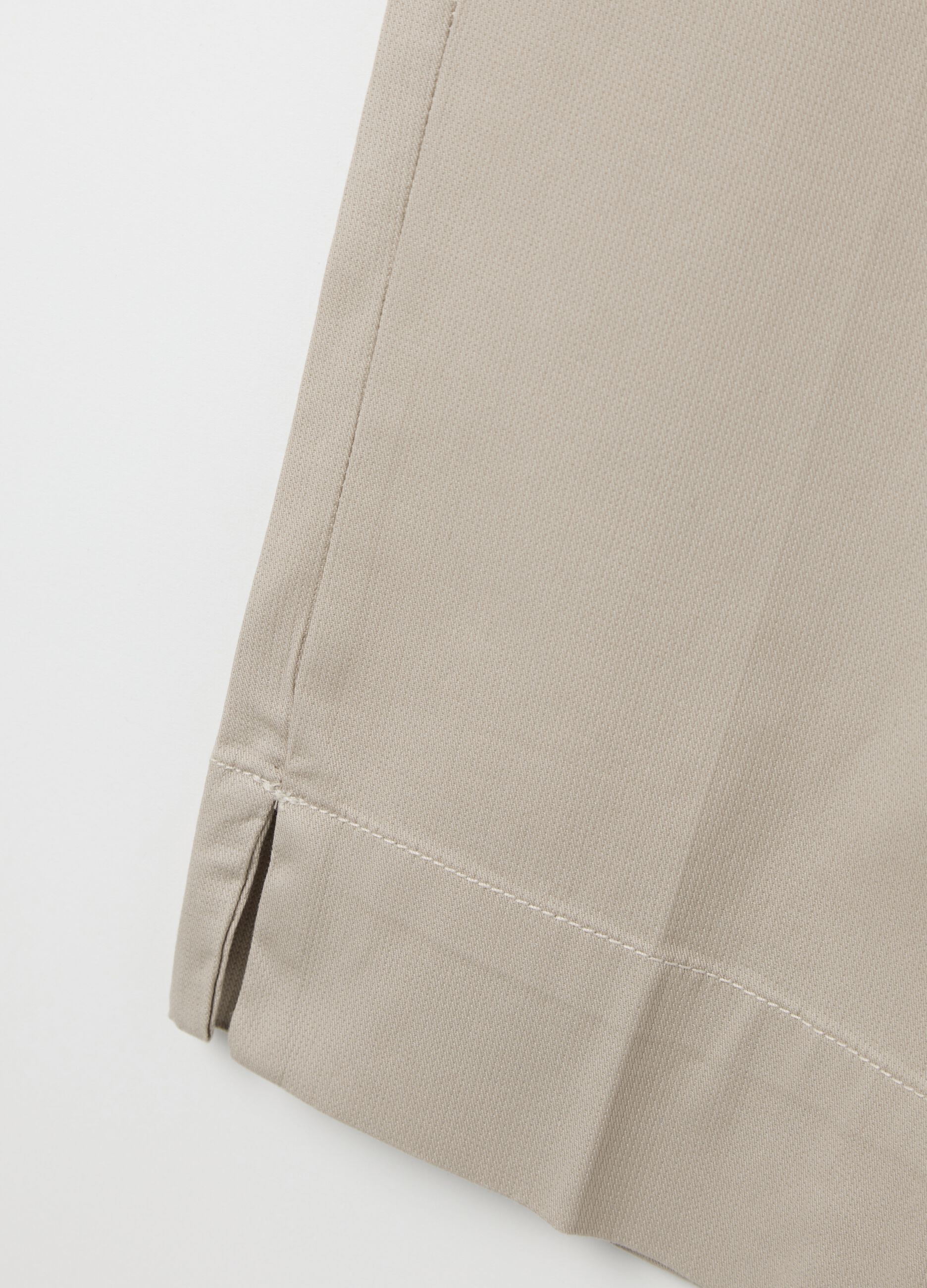 Beige cropped cigarette trousers