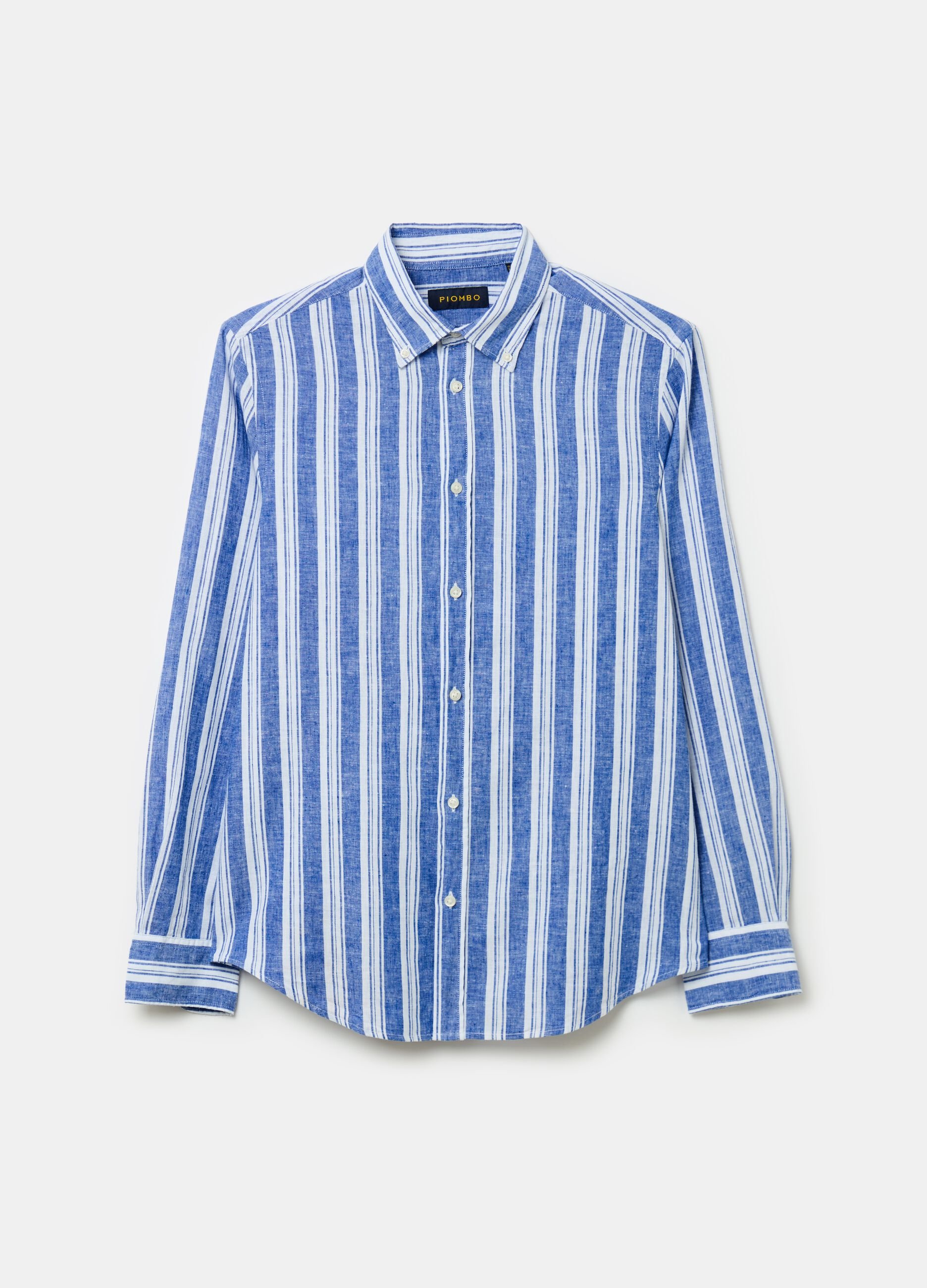 Camicia in lino e cotone a righe
