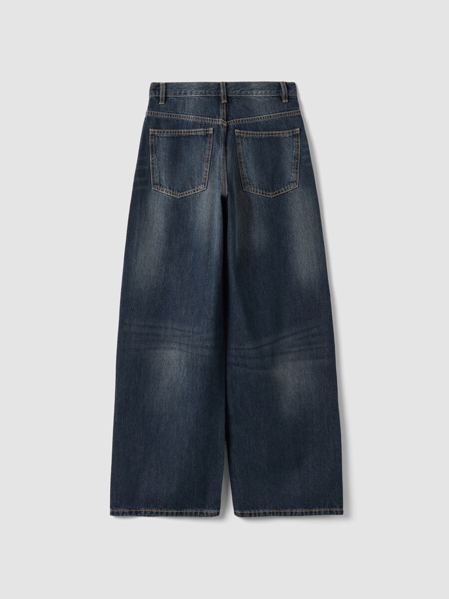 Jeans grigi in denim di puro cotone skater fit_5