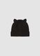 Black stretch fabric beanie with ears_2