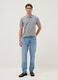 Grey pure cotton short-sleeve polo shirt, regular fit_1