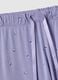 Purple regular fit pajama trousers with lace details and pattern_5