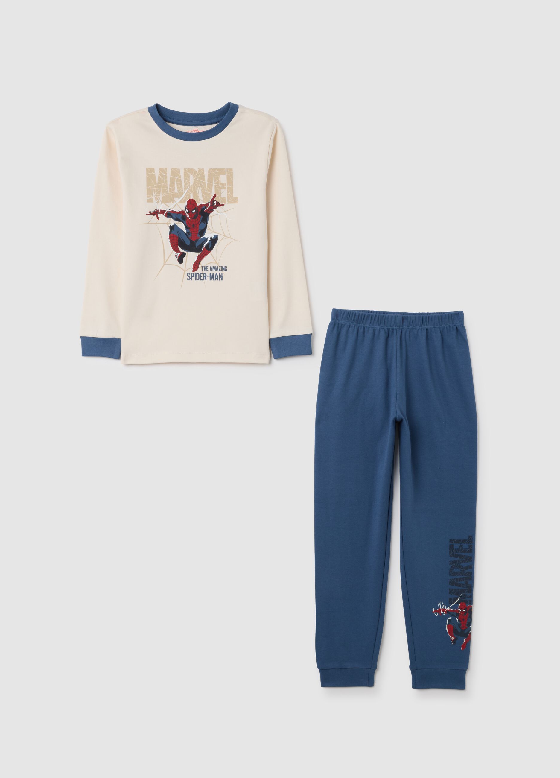 Children's pyjamas in pure blue cotton