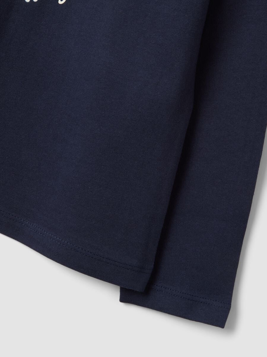 T-shirt blu in puro cotone organico girocollo_2