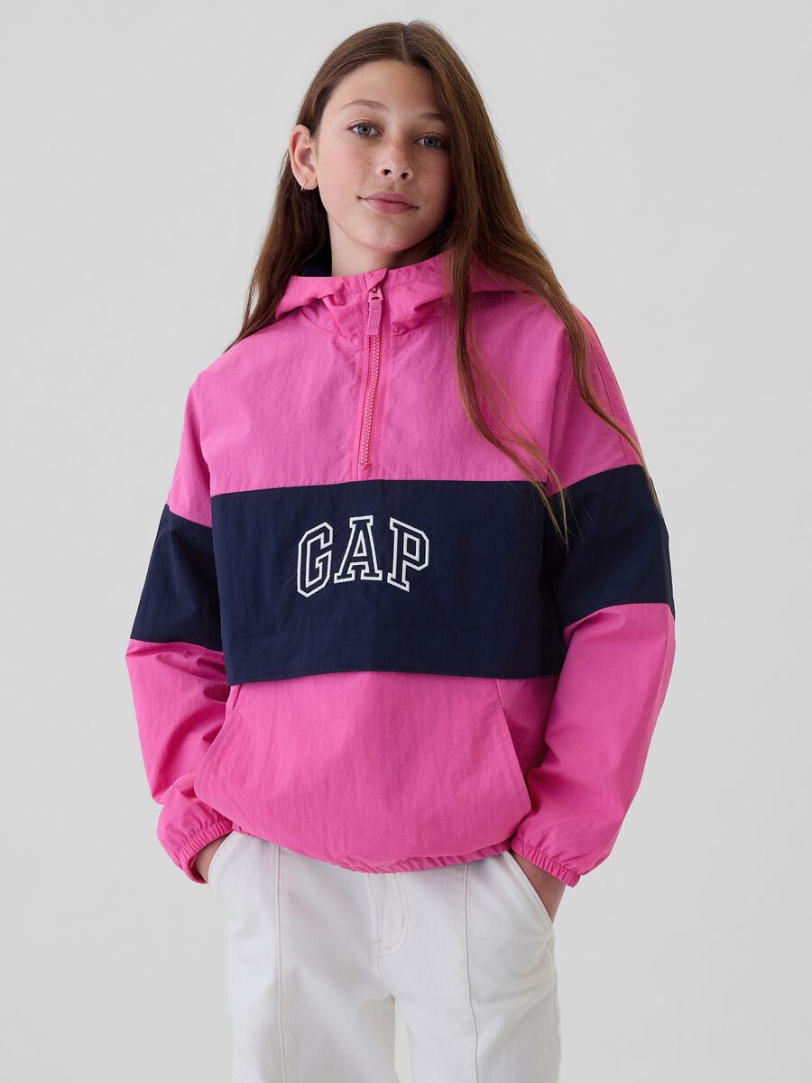 Short half-zip jacket in nylon_0