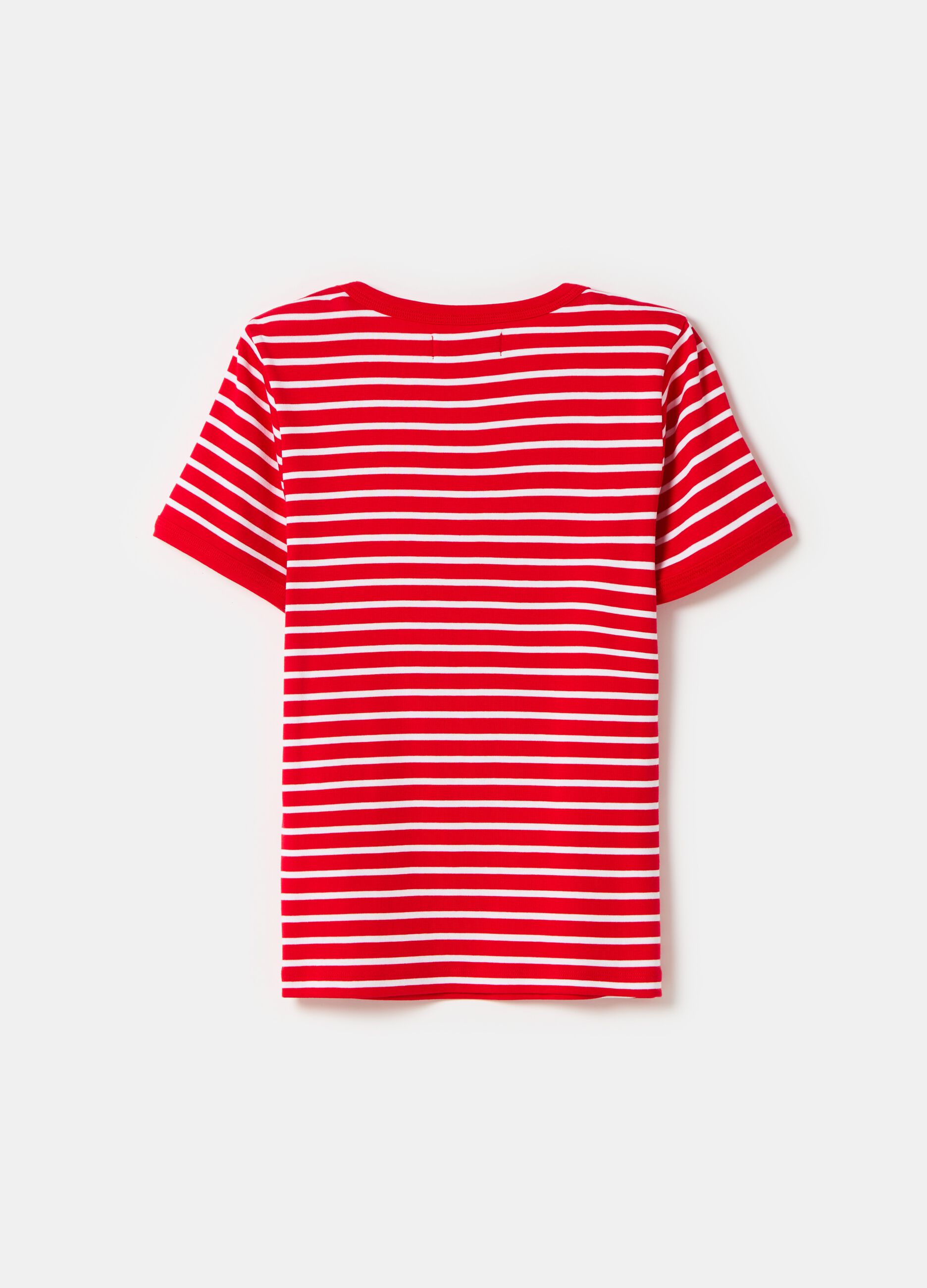 Striped T-shirt in stretch cotton