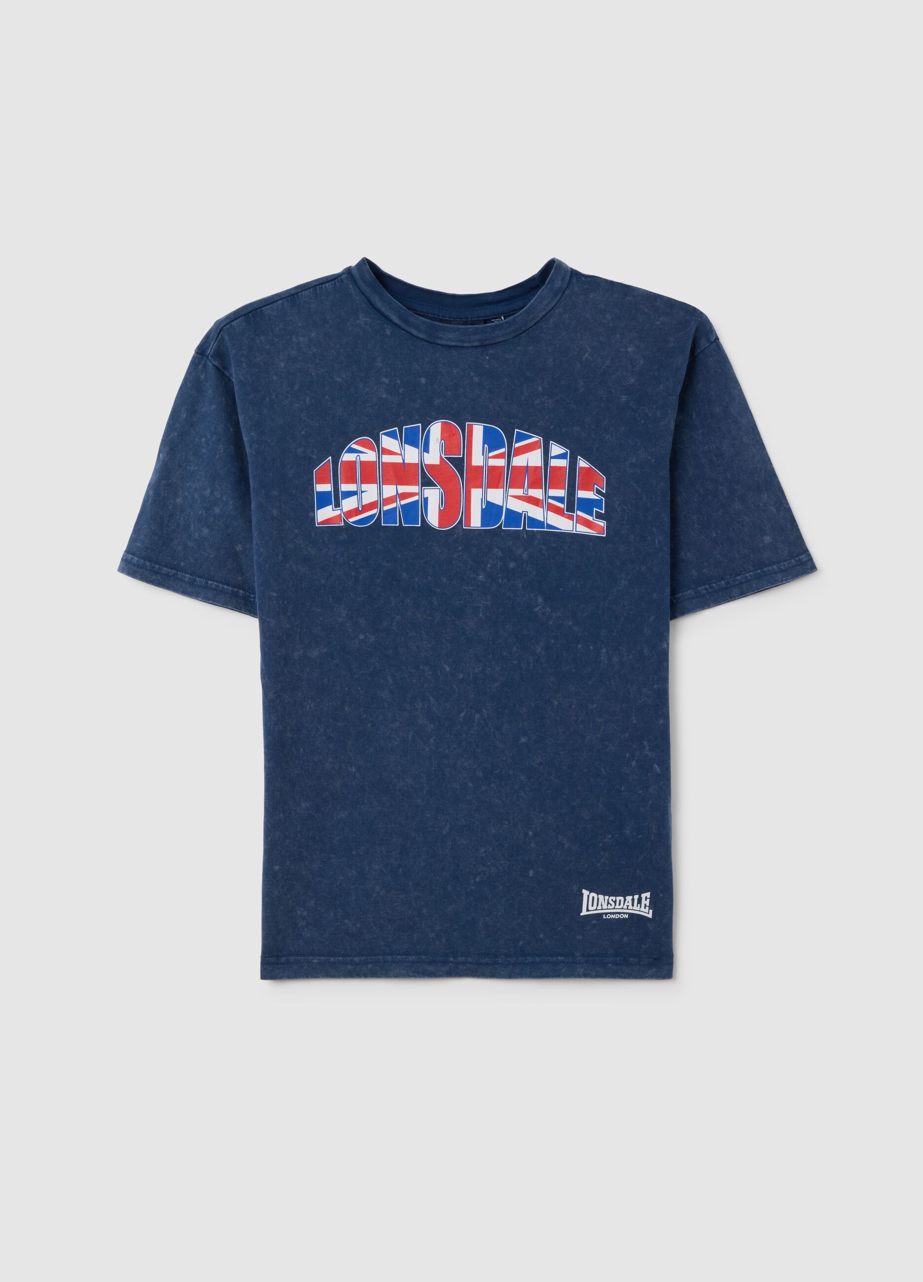 Children's T-shirt in pure blue cotton with regular fit