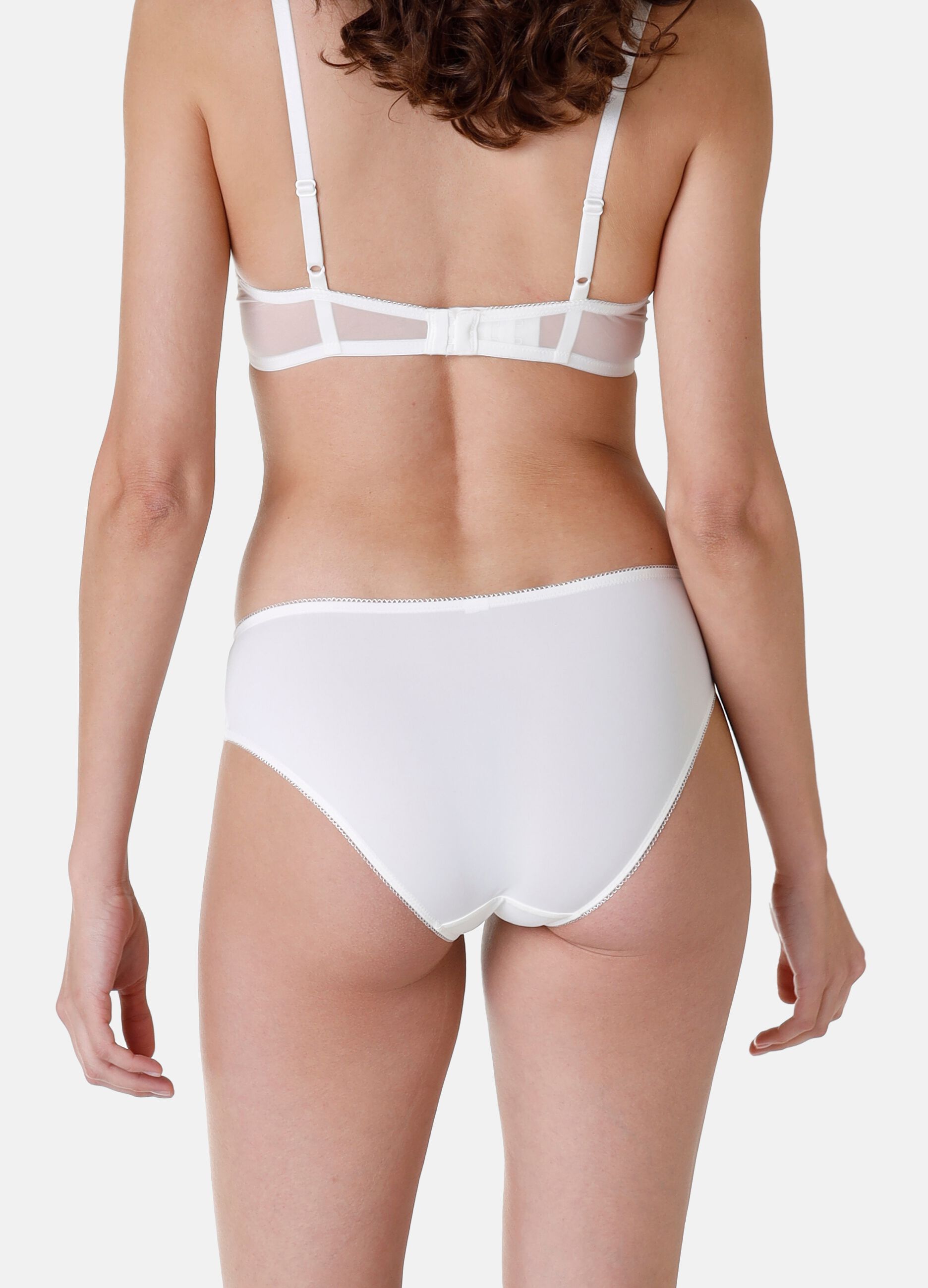 Midi briefs in striped lace