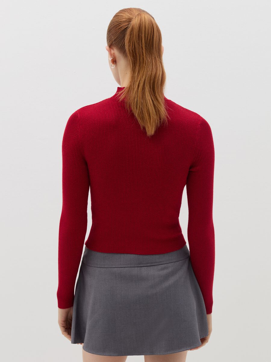 Crop T-shirt in lurex with mock neck_3