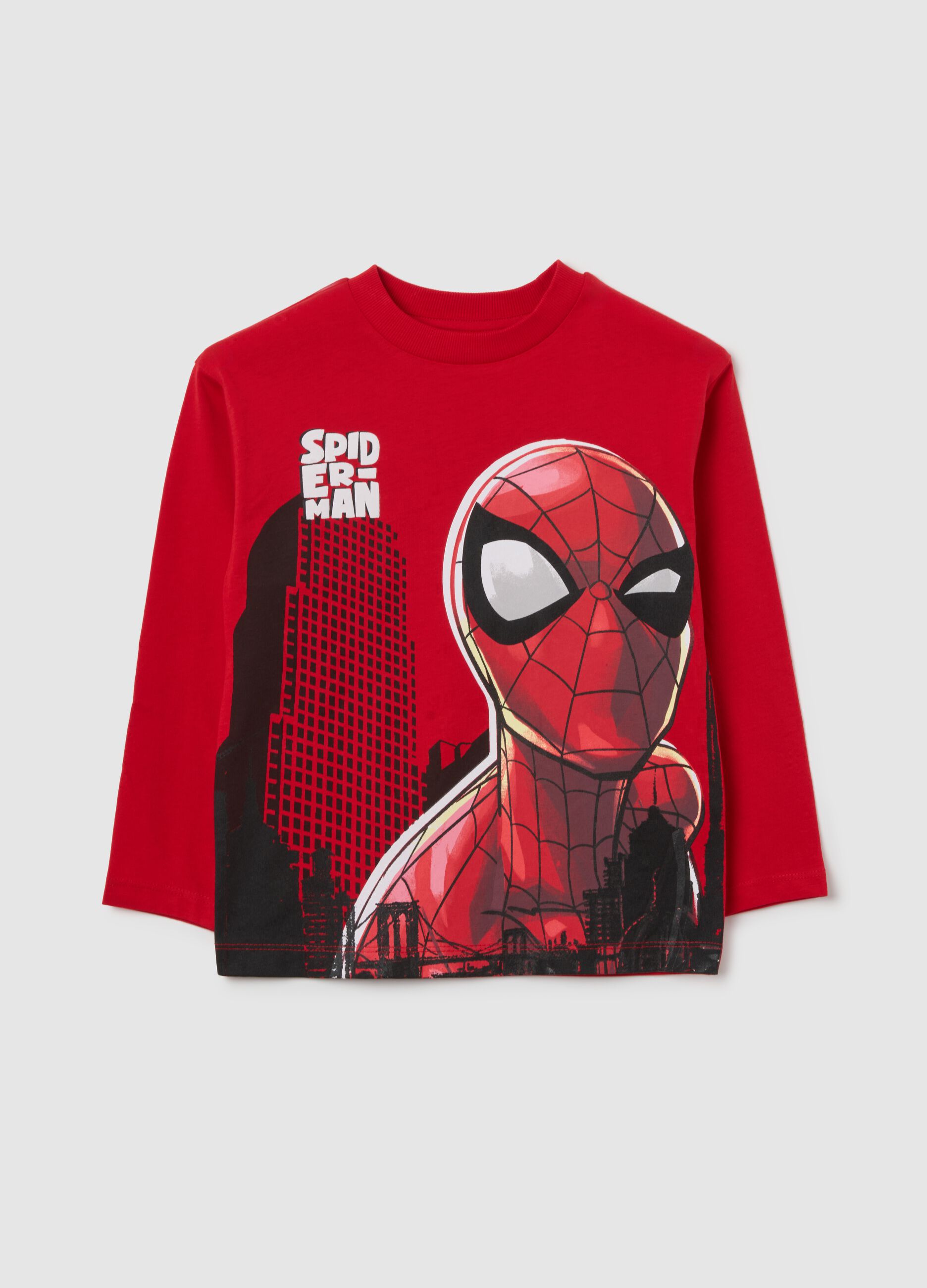 Red pure cotton Spider-Man oversized kids' T-shirt
