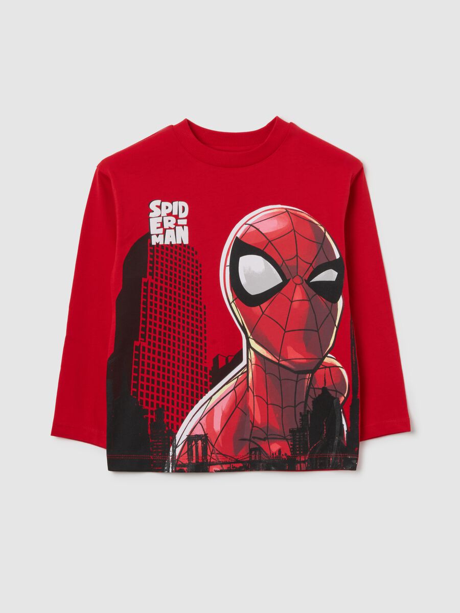 Maglietta da bambino rossa in puro cotone vestibilità over di Spider-Man_0