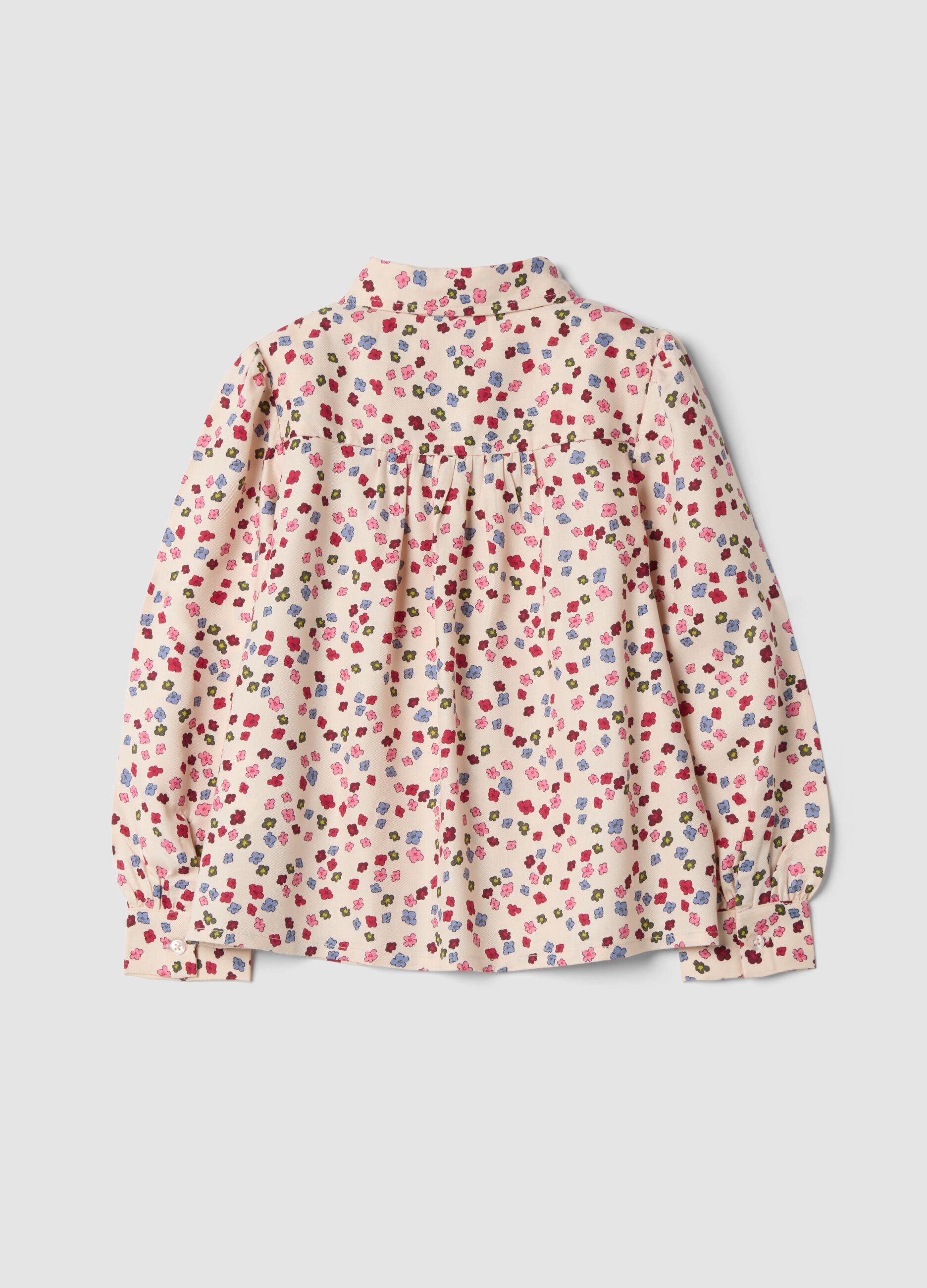 Multicolour pure viscose floral print shirt, regular fit