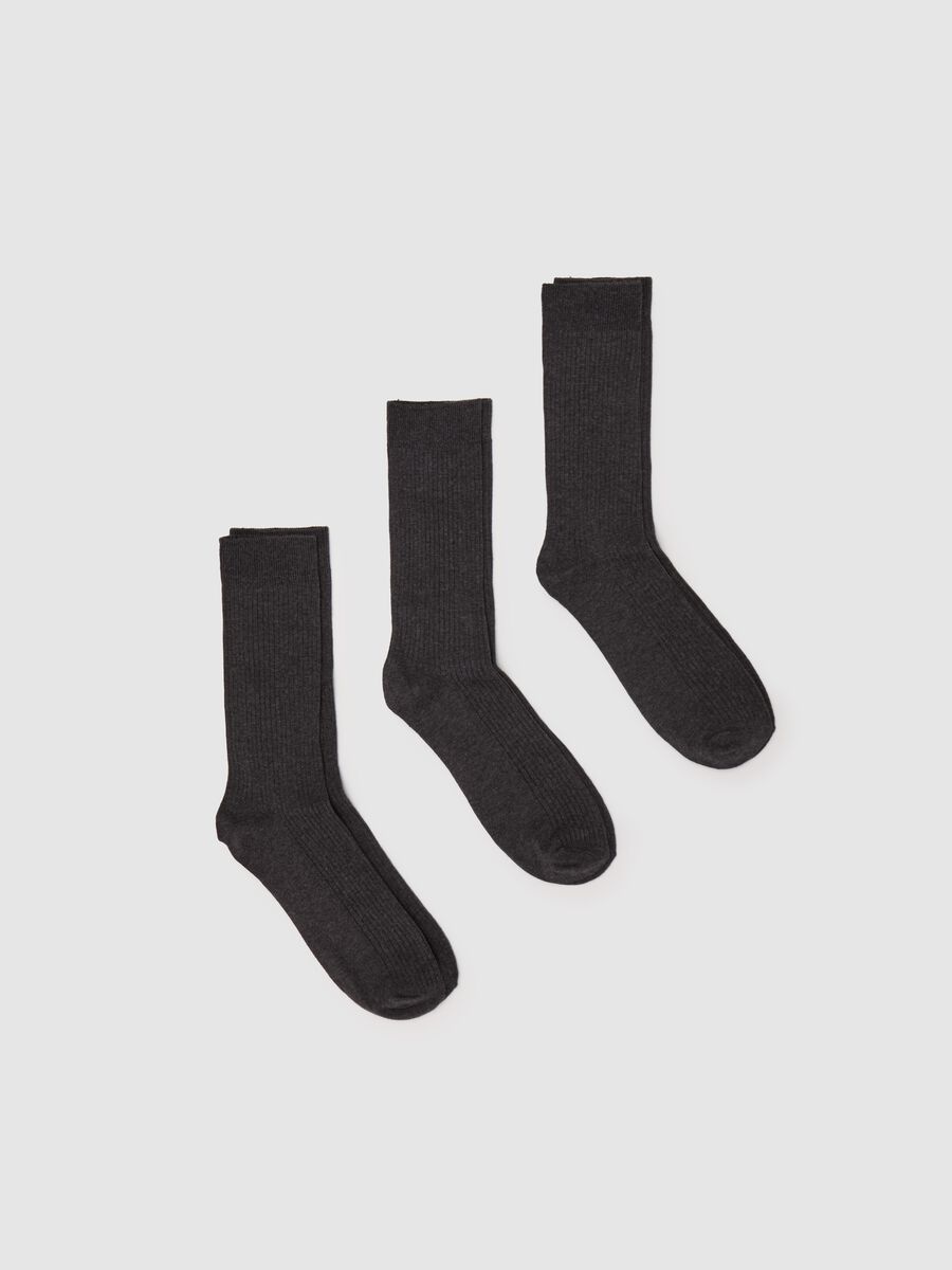 Three-pair pack ribbed midi socks_0