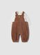 Completo marrone in misto cotone organico con salopette Winnie the Pooh_0