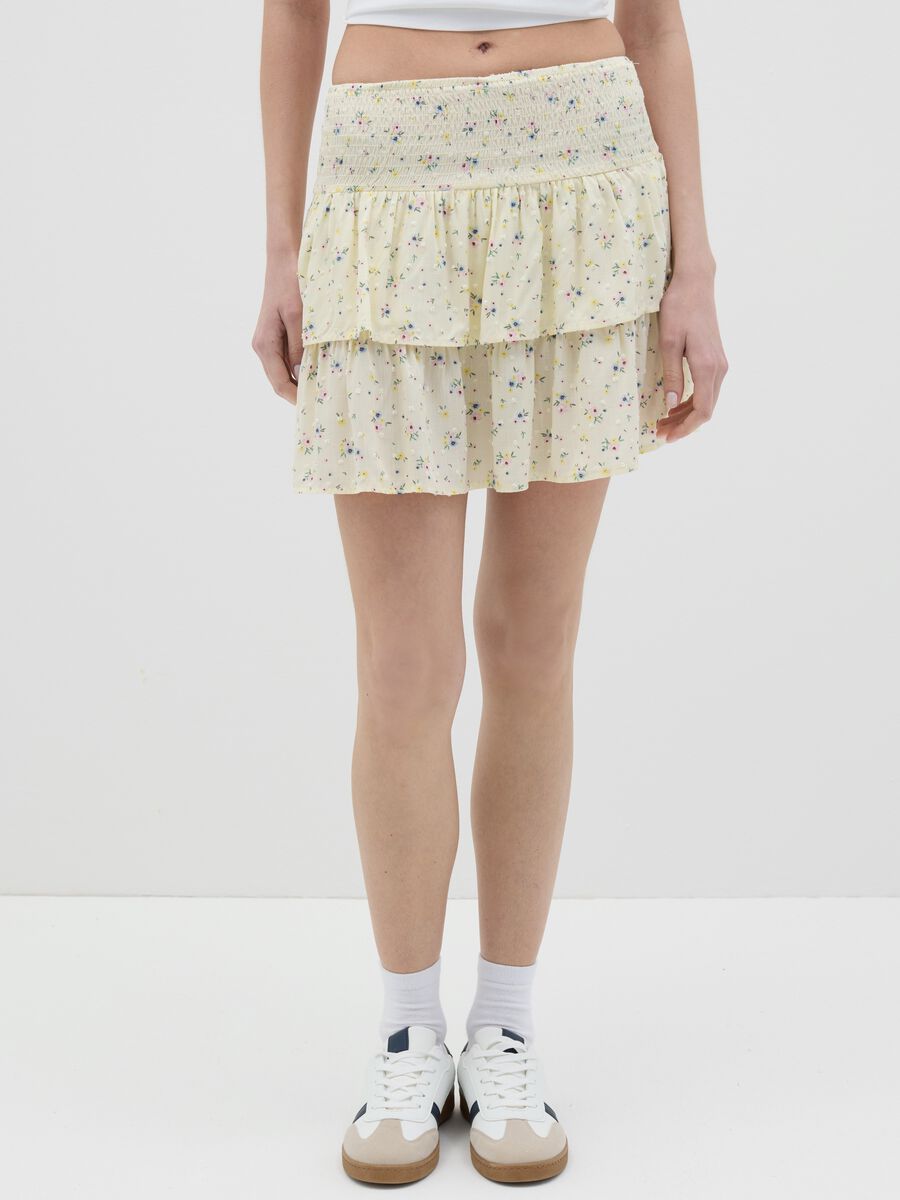 Short Floral Viscose Skirt B.Angel_1