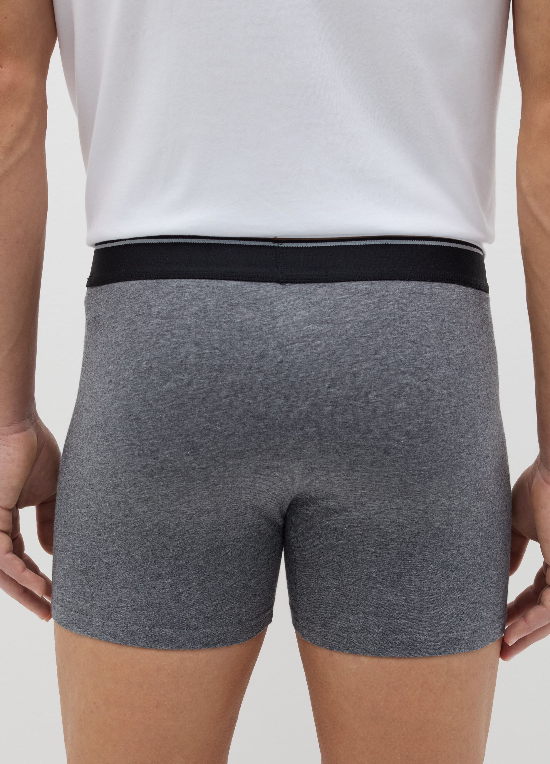 Three-pair pack midi boxer shorts in stretch cotton