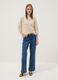 Beige open-knit floral regular-fit top_1