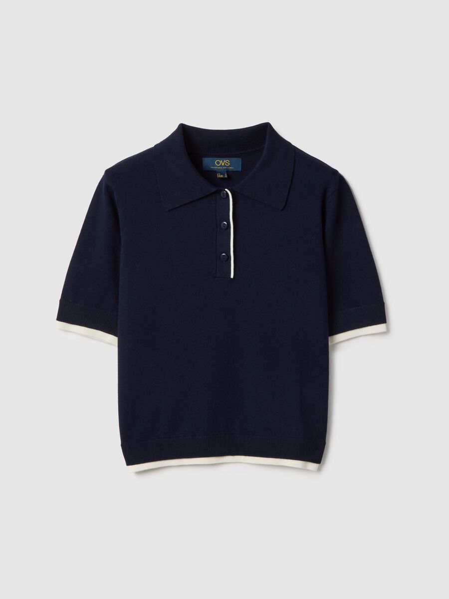 Polo in misto viscosa blu regular fit_4