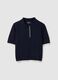 Blue regular fit viscose blend polo_4