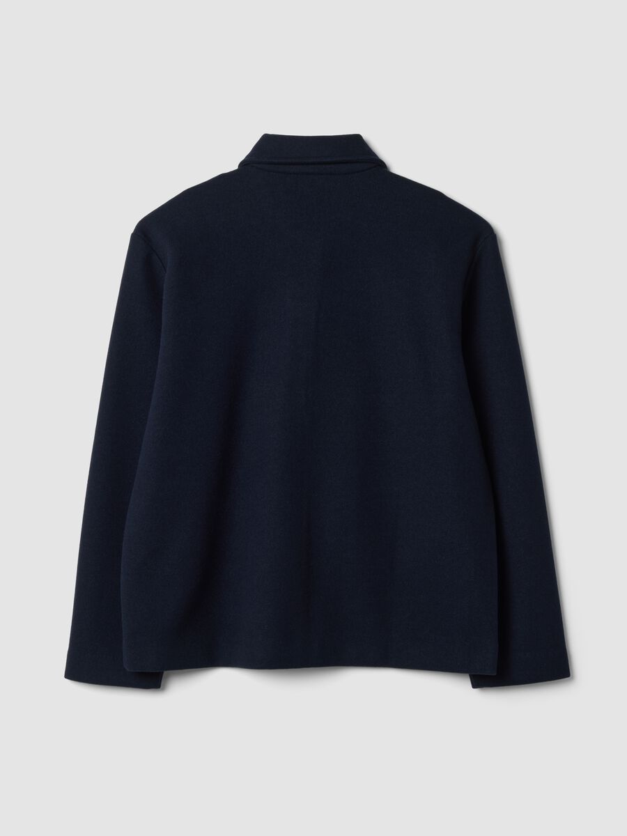 Giacca blu navy in misto viscosa con girocollo regular fit_6