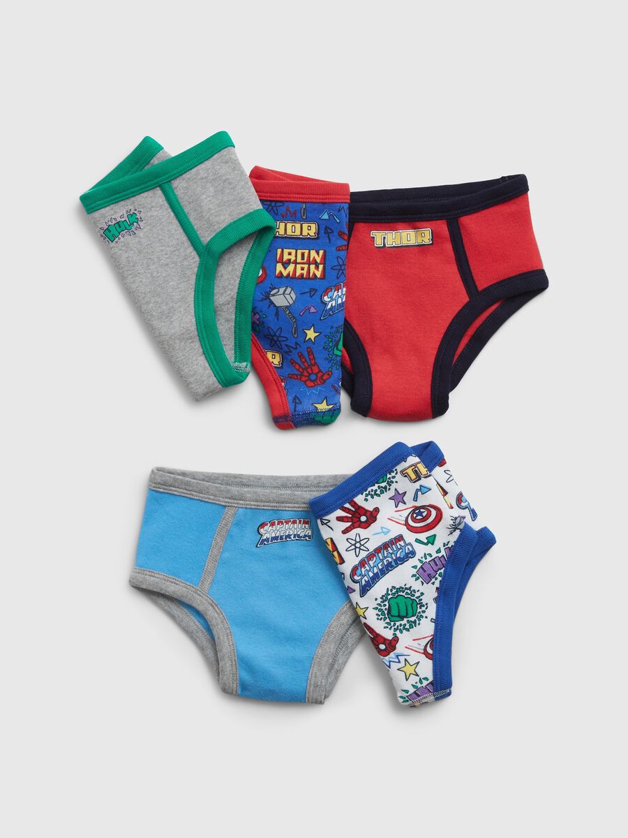 Set cinque slip in cotone bio stampa Avengers_0