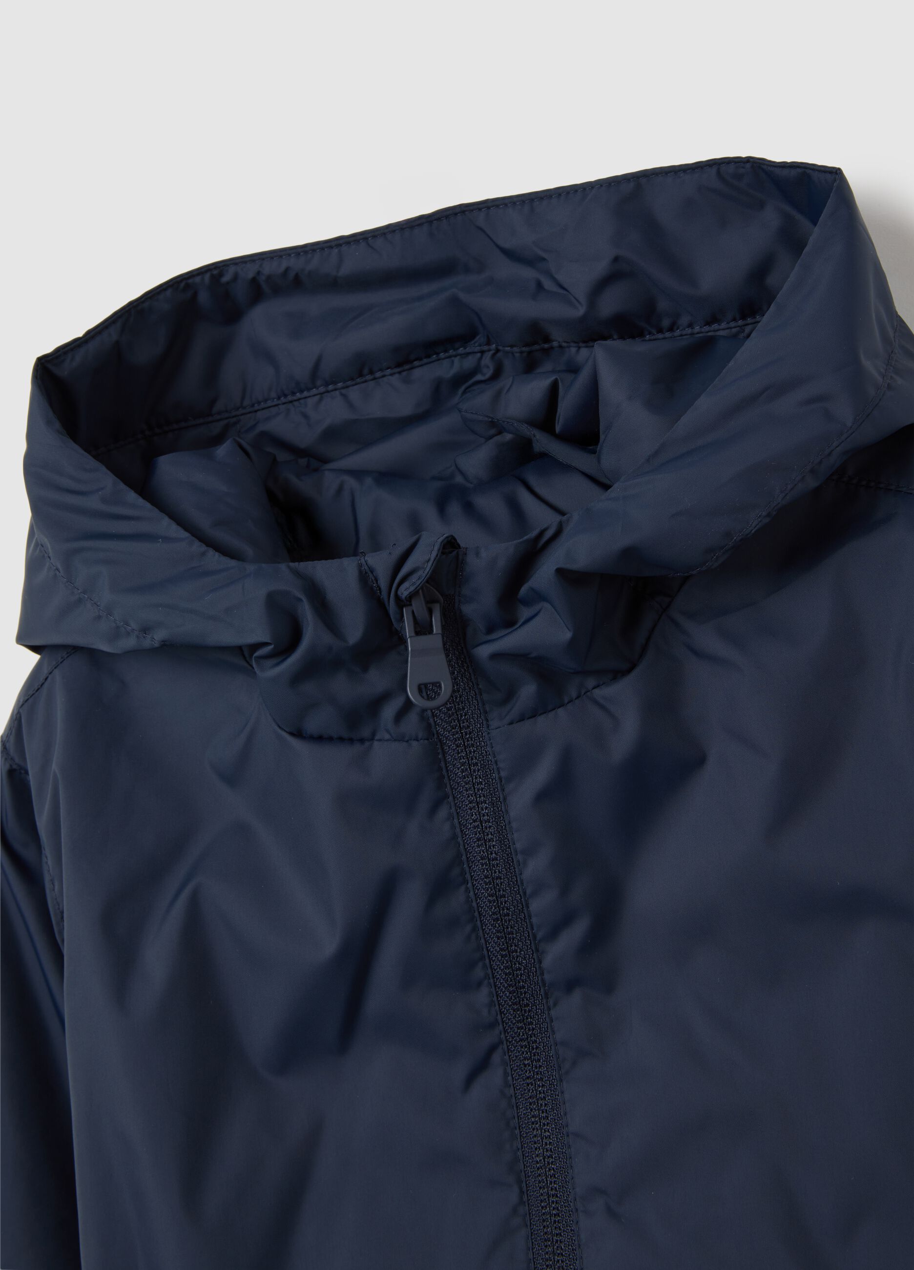 Regular fit blue fabric kids' jacket