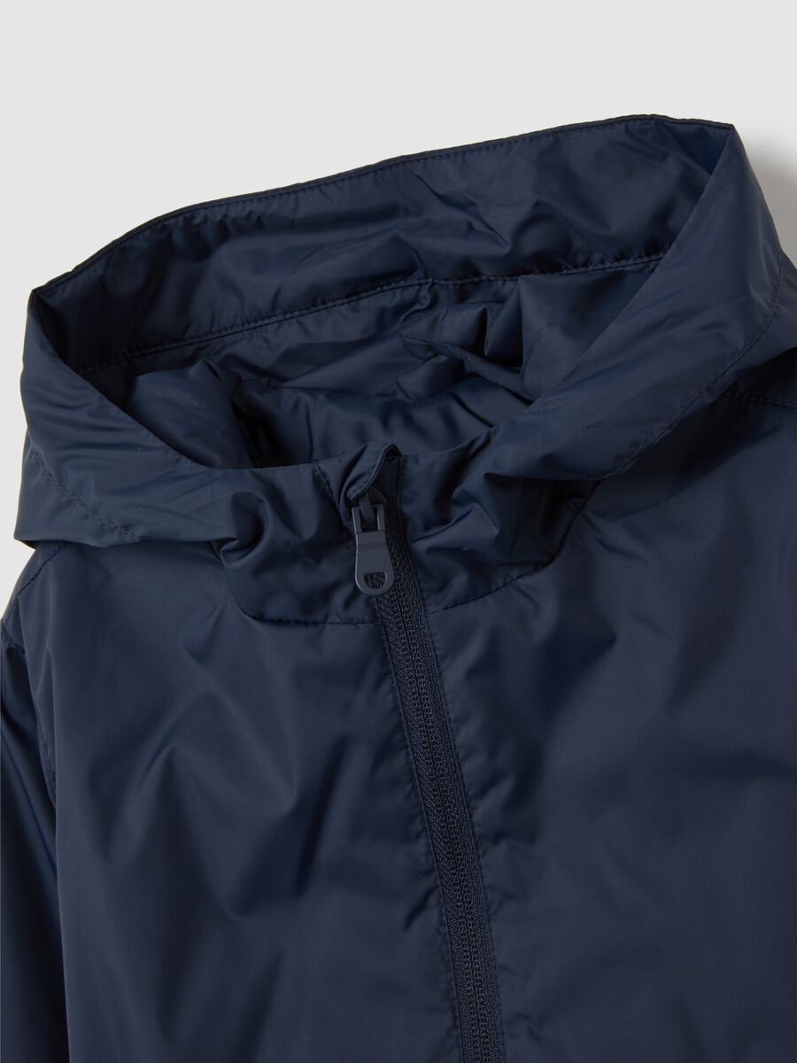 Regular fit blue fabric kids' jacket_3