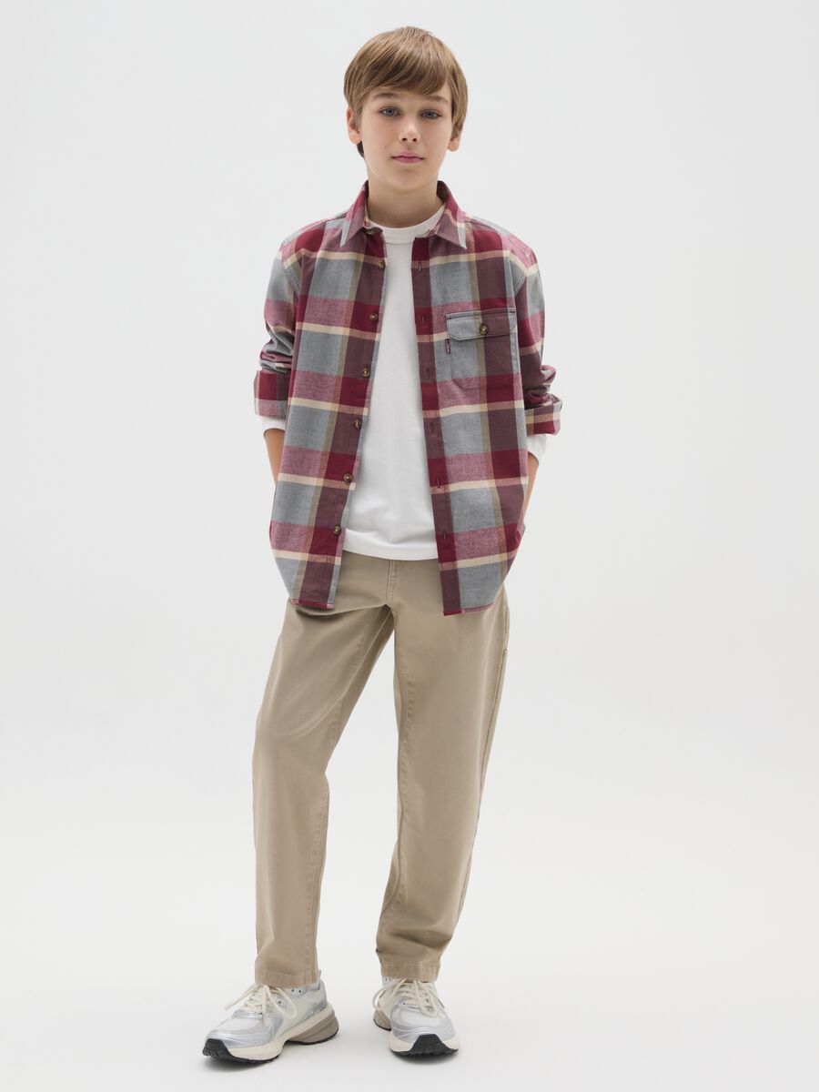 Pantaloni da ragazzo in puro cotone beige _0