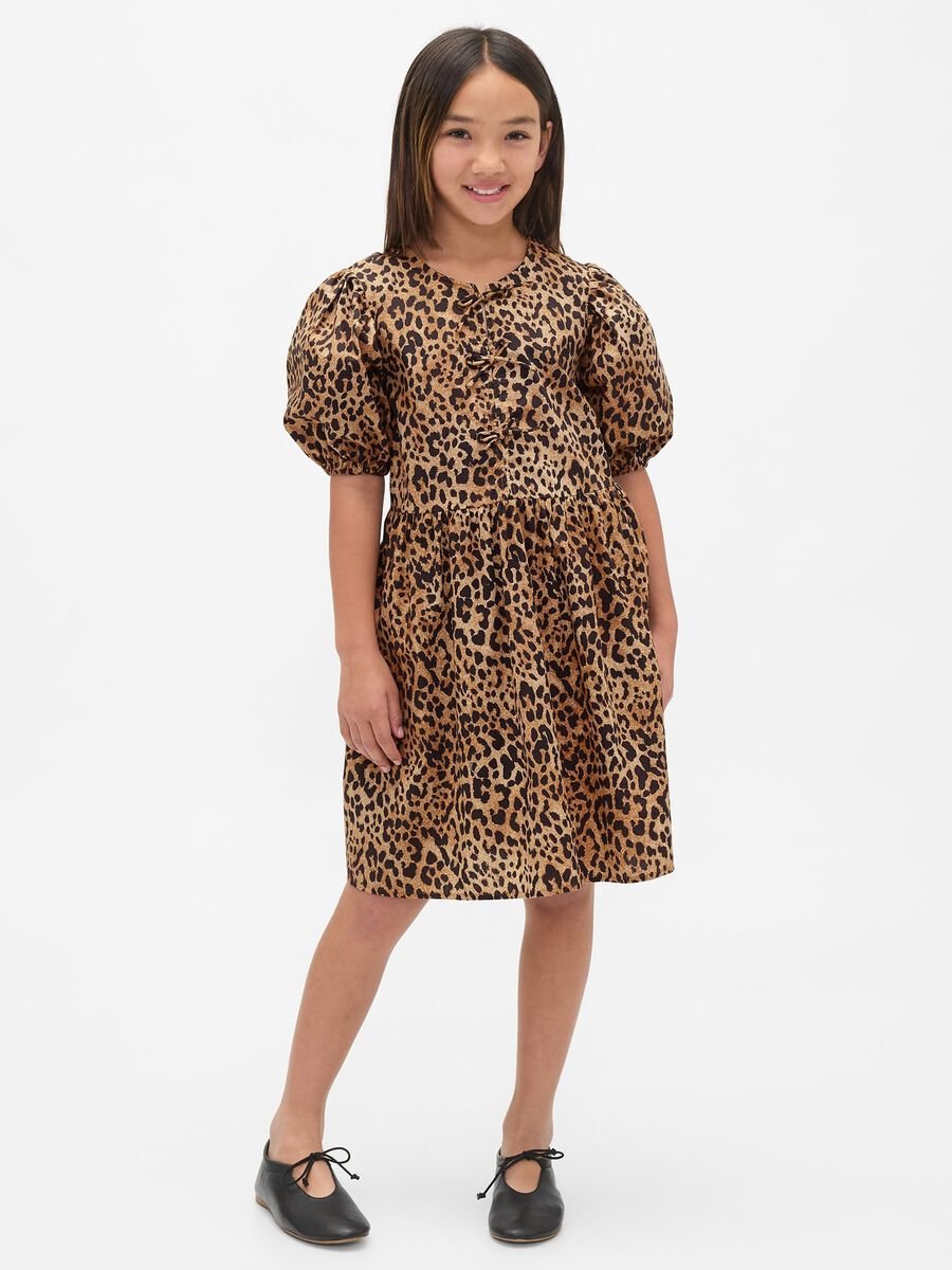 Abito marrone con stampa leopardata_0