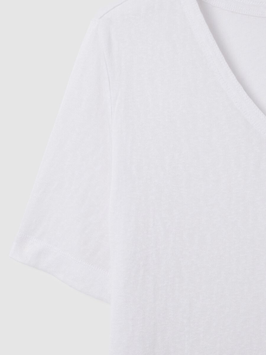 Women's white blend regular fit T-shirt_1