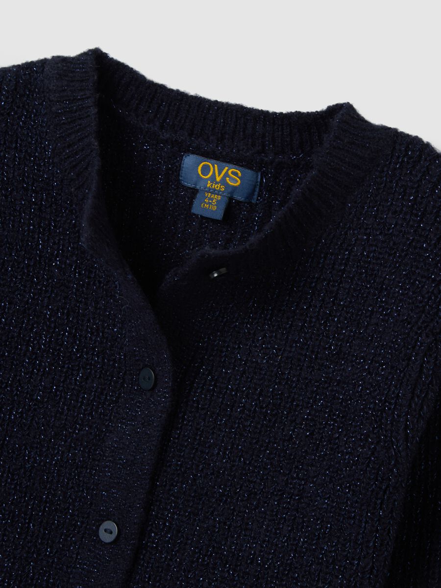 Girls' Blue Regular Fit Cardigan_2