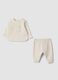 Beige two-piece organic cotton-blend set for baby_0