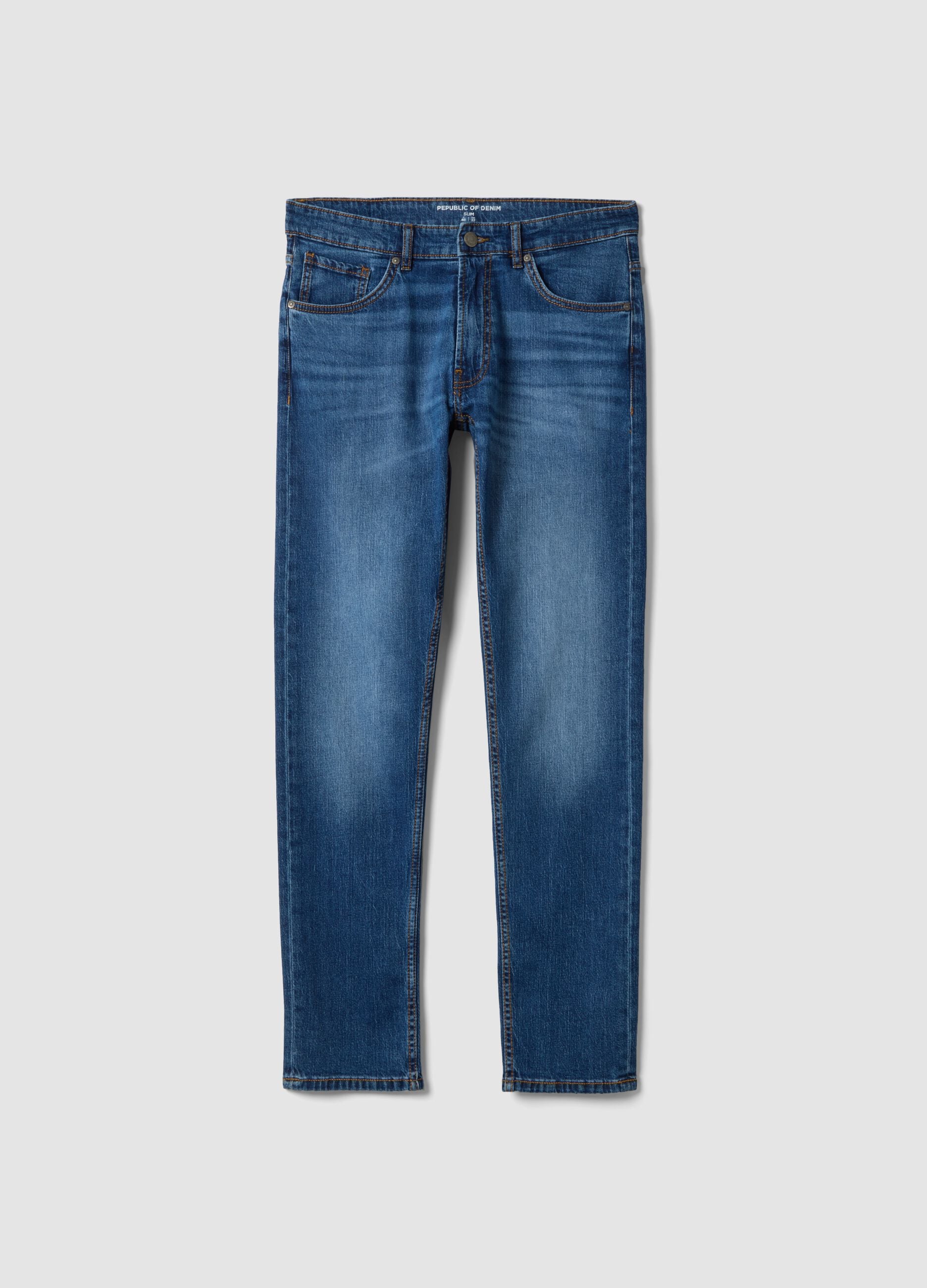 Jeans in cotone elasticizzato blu slim fit
