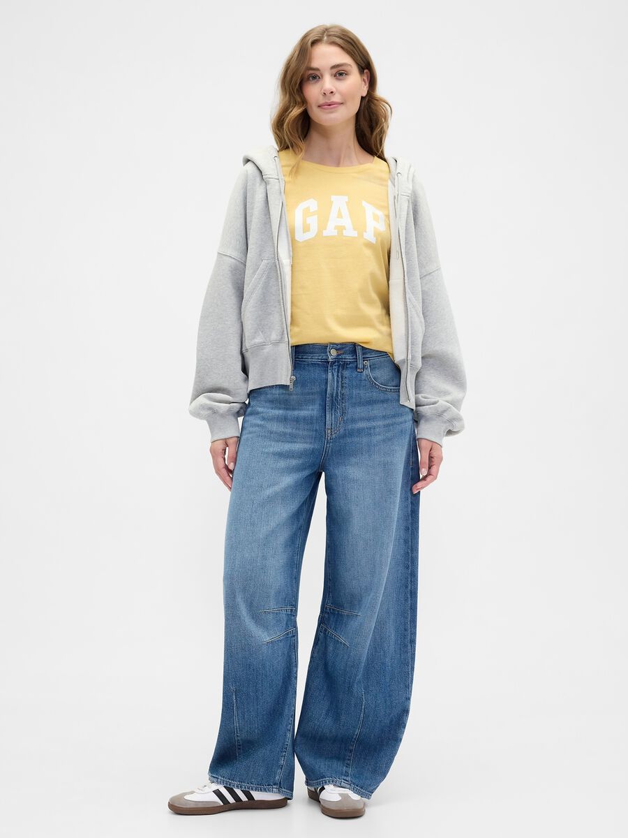 T-shirt giallo in cotone_1