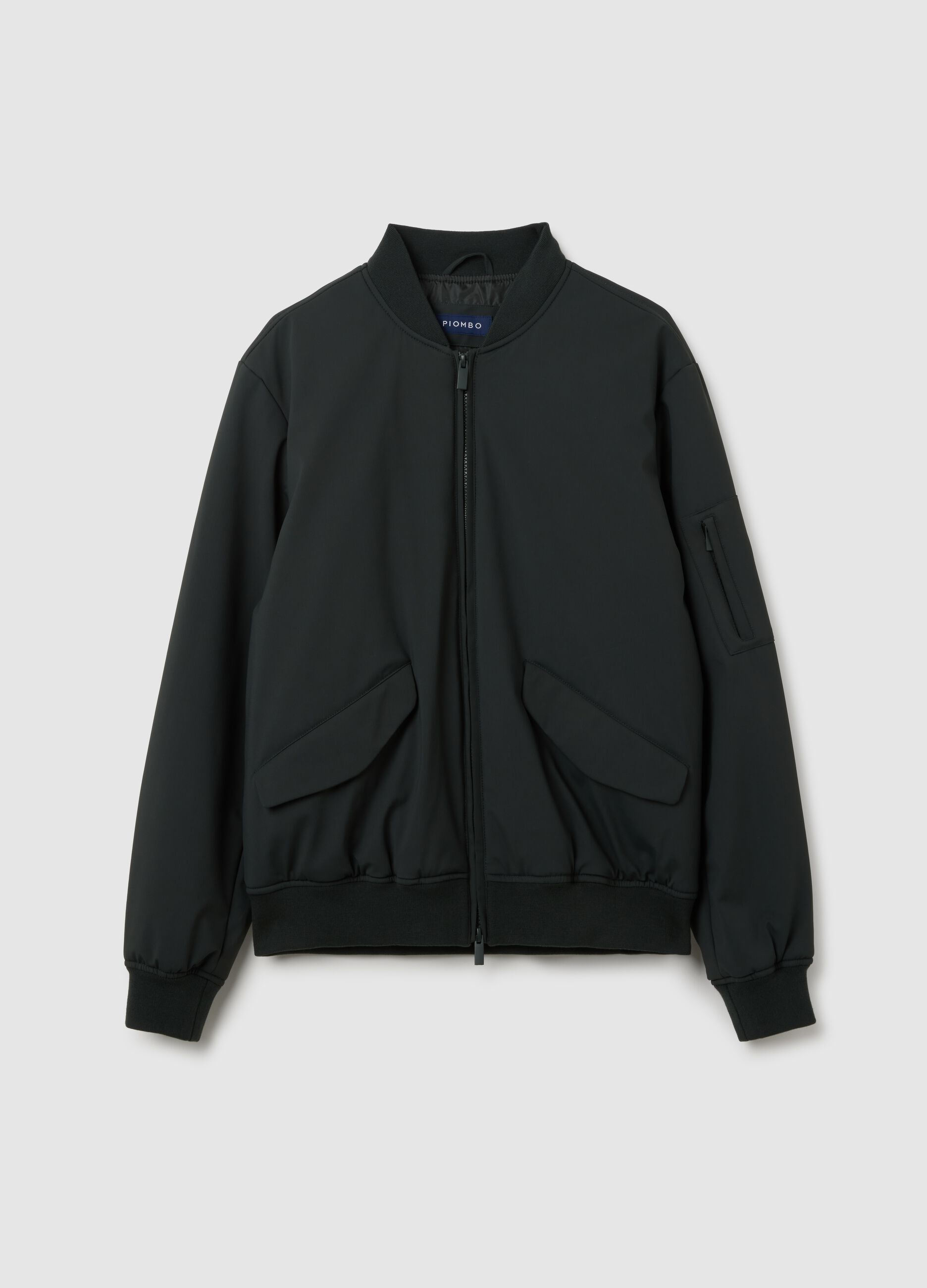 Bomber nero regular fit e zip