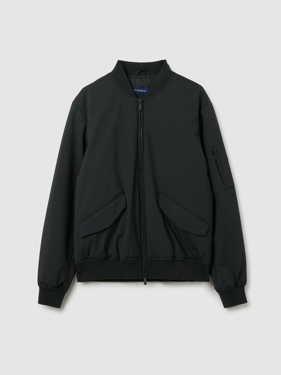 Bomber nero regular fit e zip_0