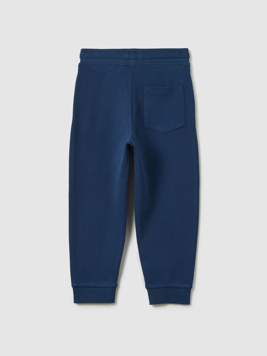 Pantaloni per bambini in puro cotone blu regular fit_1