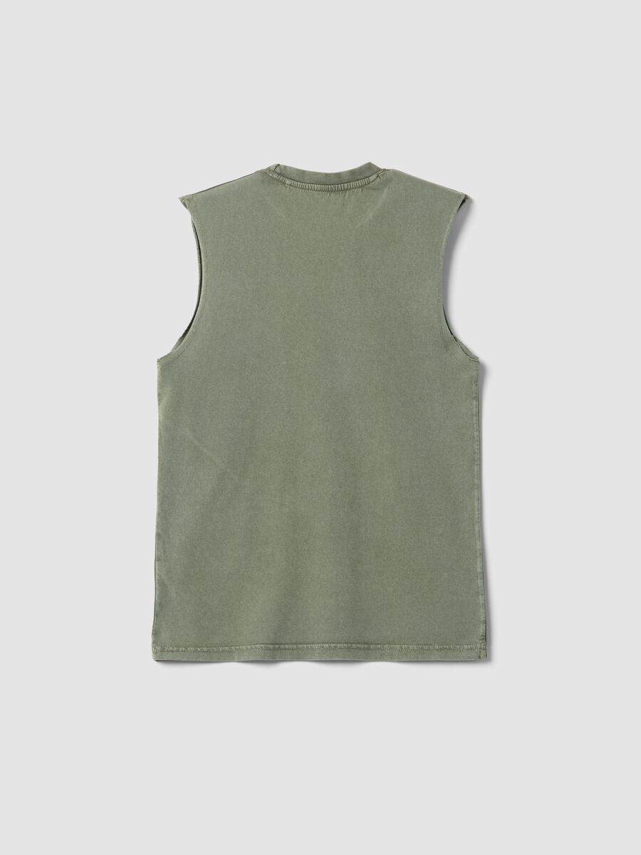 Green pure cotton vest top_4