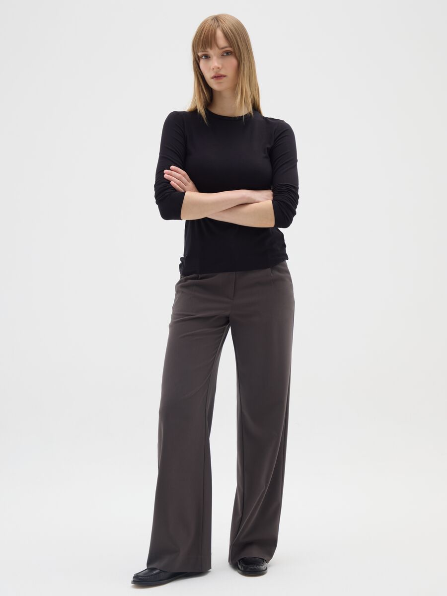 Black Stretch Regular Fit Jumper_1