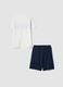 Blue short pyjamas in pure organic cotton for kids, regular fit_1