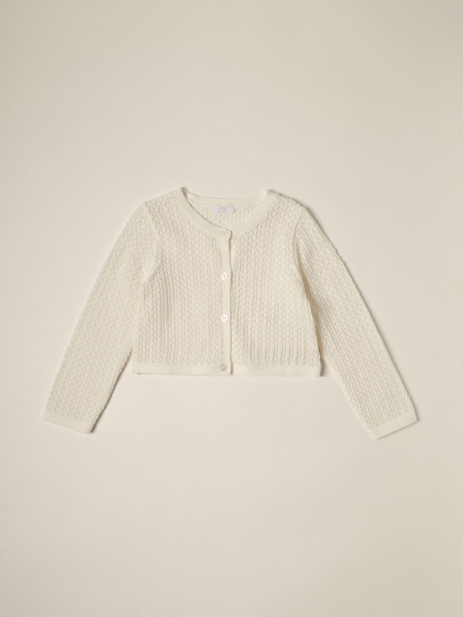 IANA newborn girl knit cardigan in 100% cotton_0