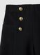 Black regular fit shorts with high waist and gold buttons_6