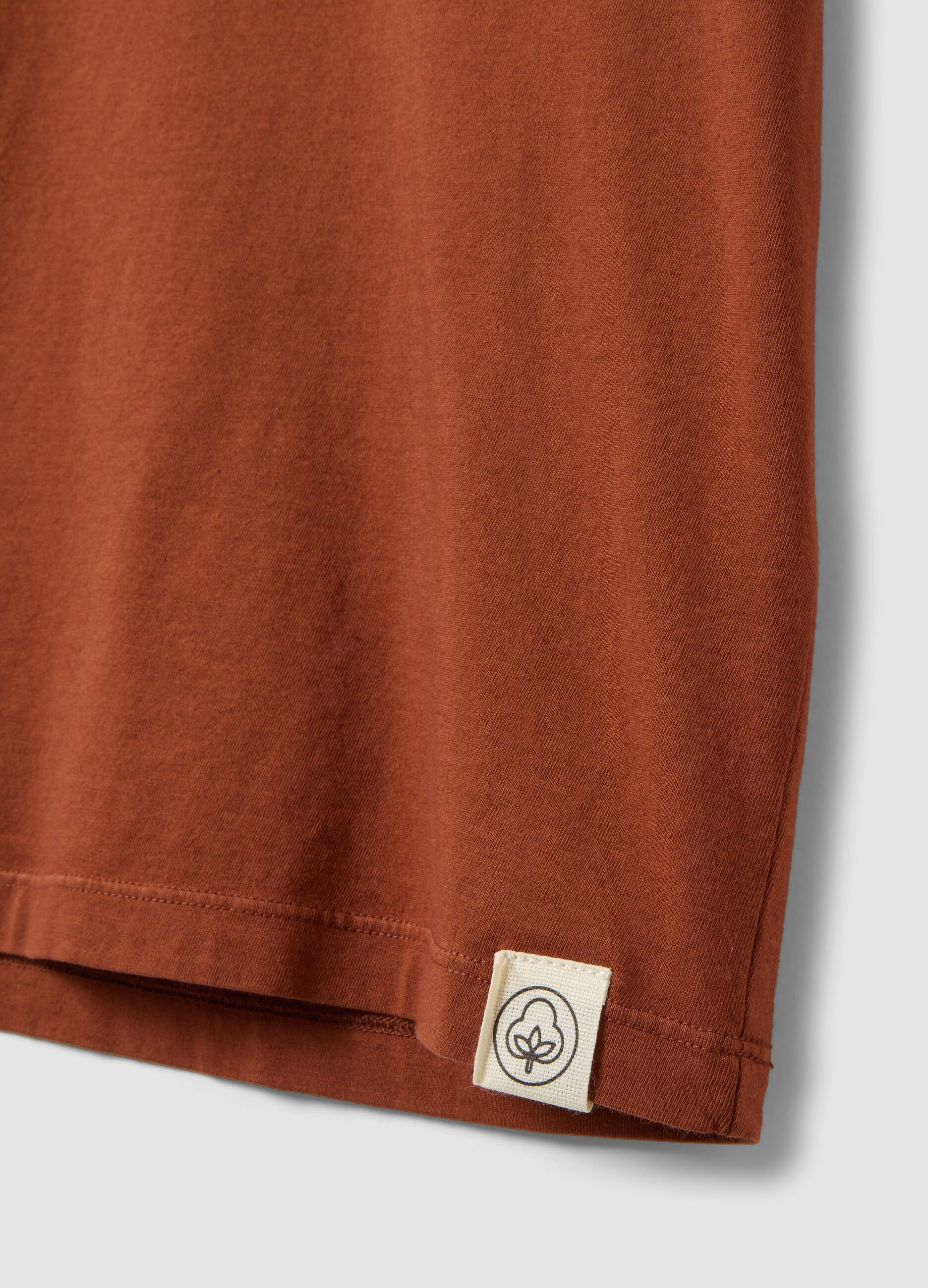 Red pure cotton regular-fit short-sleeve T-shirt