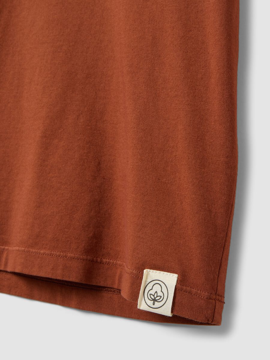 Red pure cotton regular-fit short-sleeve T-shirt_1