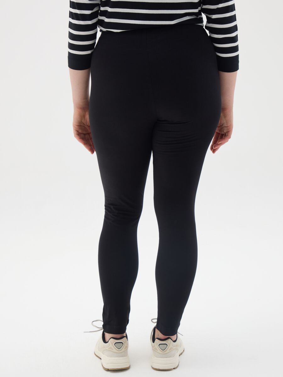 Black Stretch Cotton Skinny Leggings_3