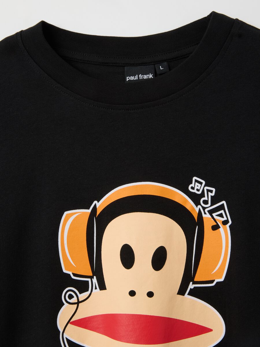 Black short-sleeve T-shirt in pure cotton regular fit_5