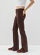 Brown Flare Trousers in Stretch Velvet_3