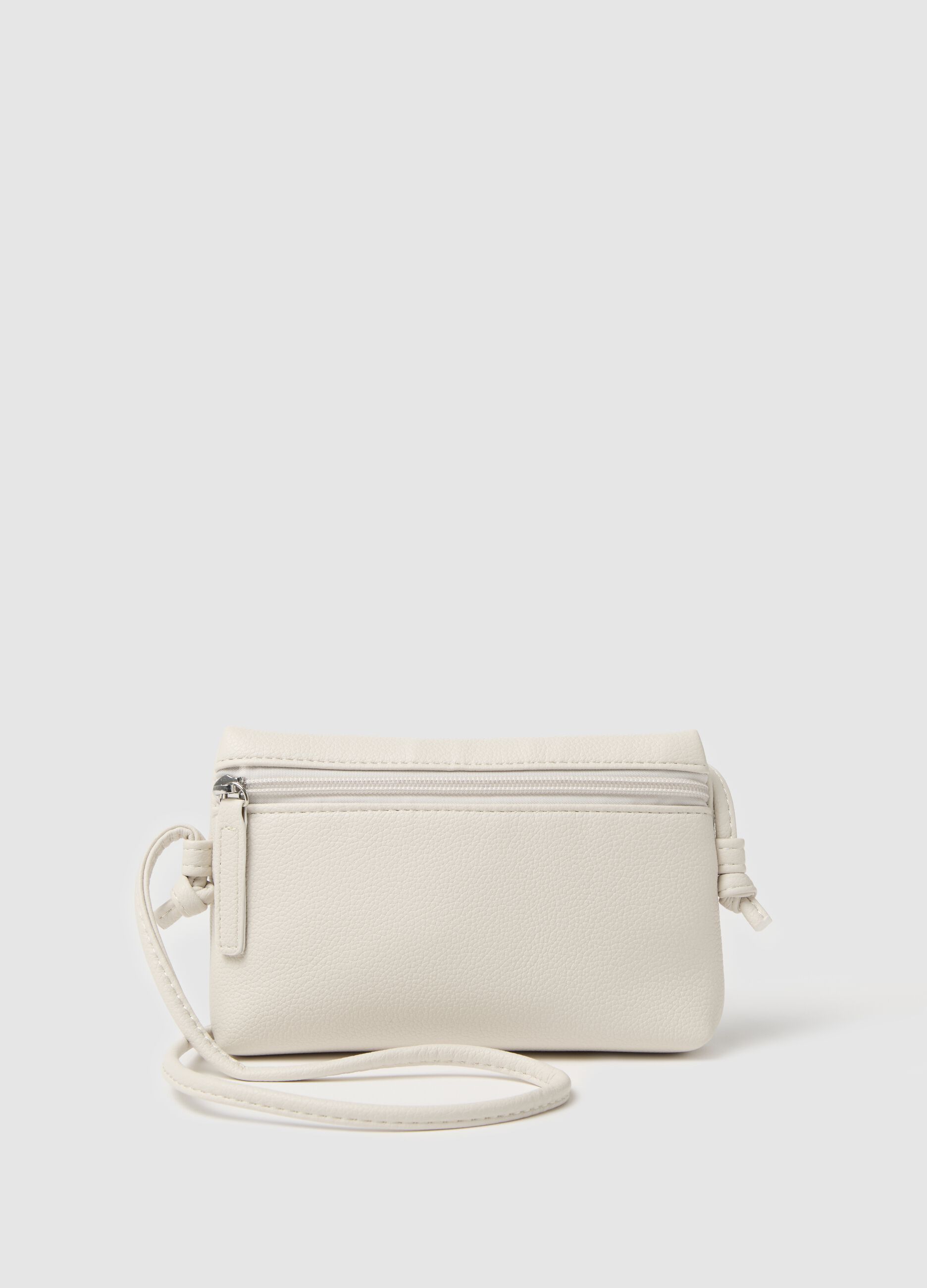 White clutch bag with zip