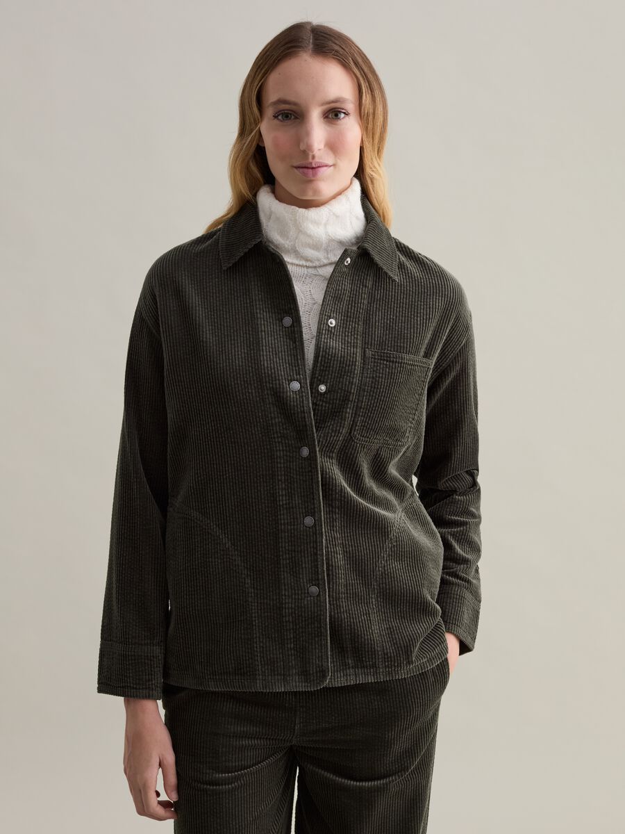 Corduroy shacket with pocket_0