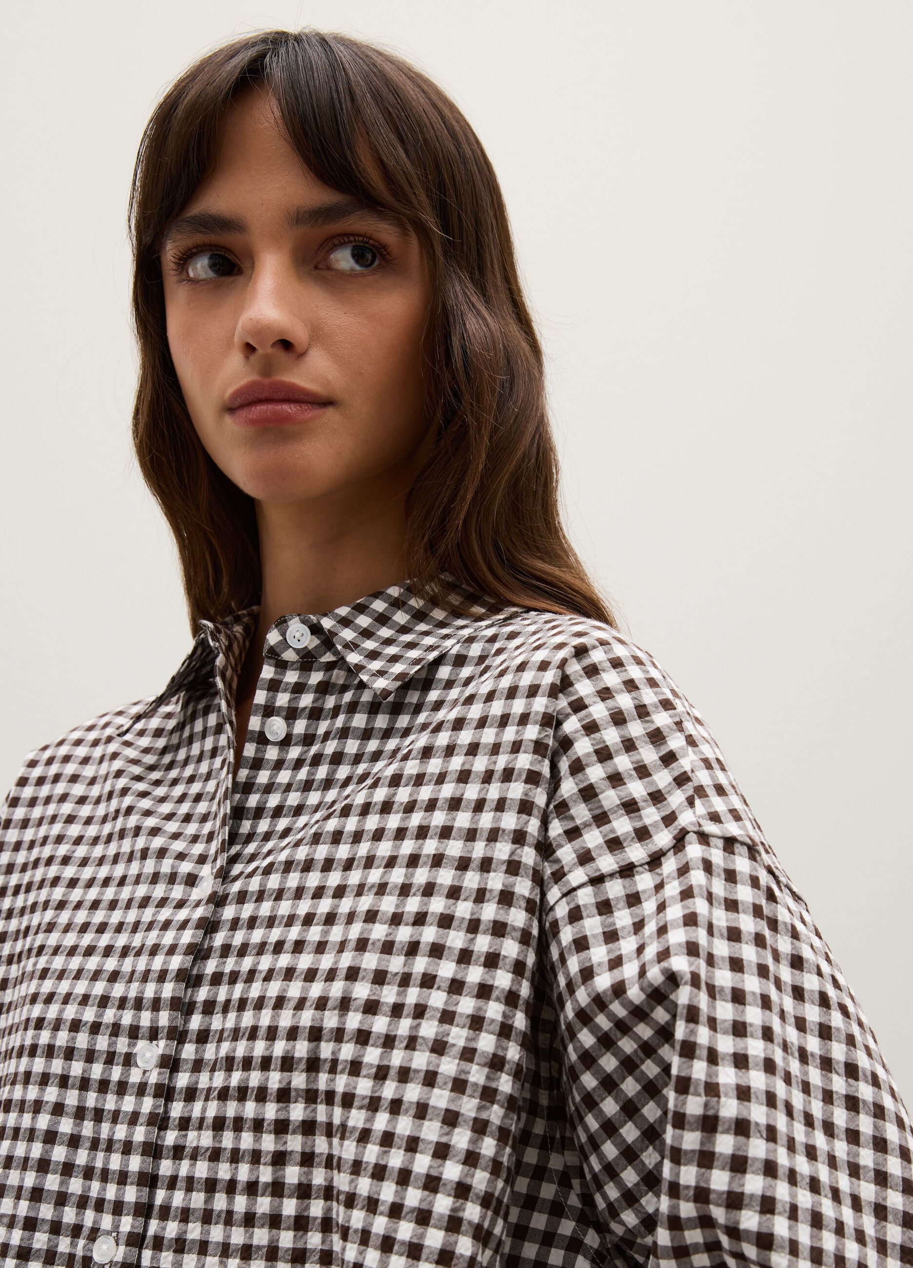 Camicia marrone a quadri 
